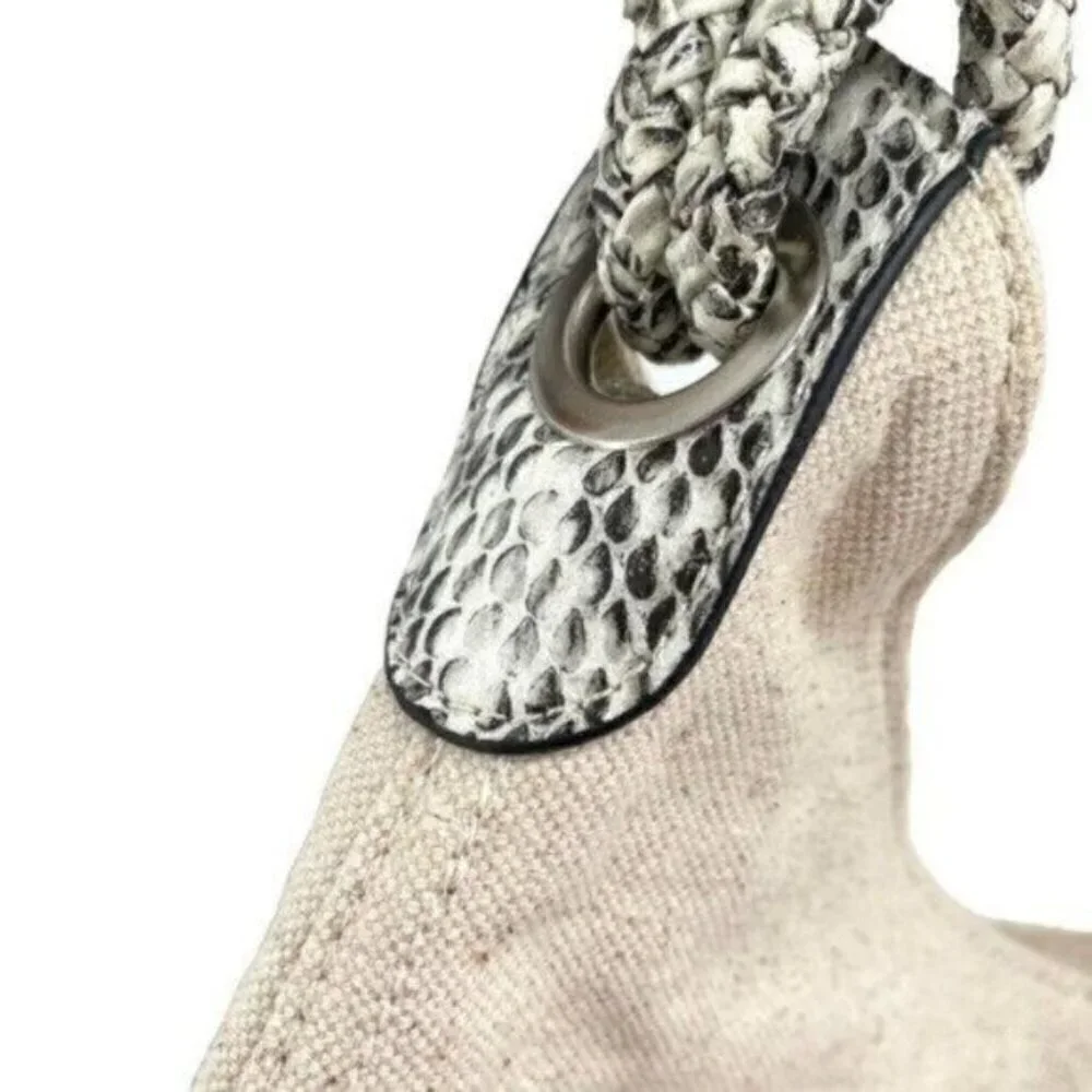 Alfani Hillary Canvas Hobo Shoulder Bag in Linen Snakeskin New